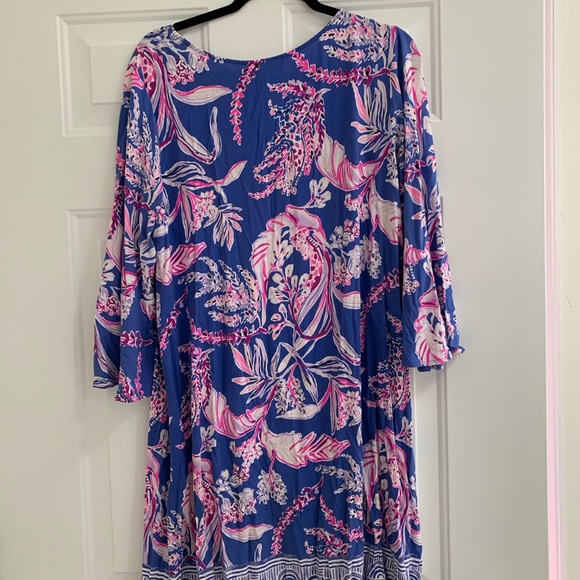 Lilly Pulitzer Ophelia Swing Dress in the Iris Blue Wild Within print size XL - Picture 2 of 7